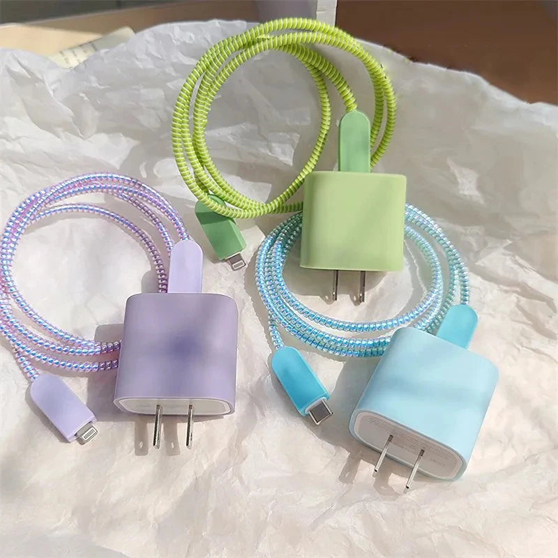 IPHONE - SILICONE CHARGER/DATA CABLE PROTECTOR KIT