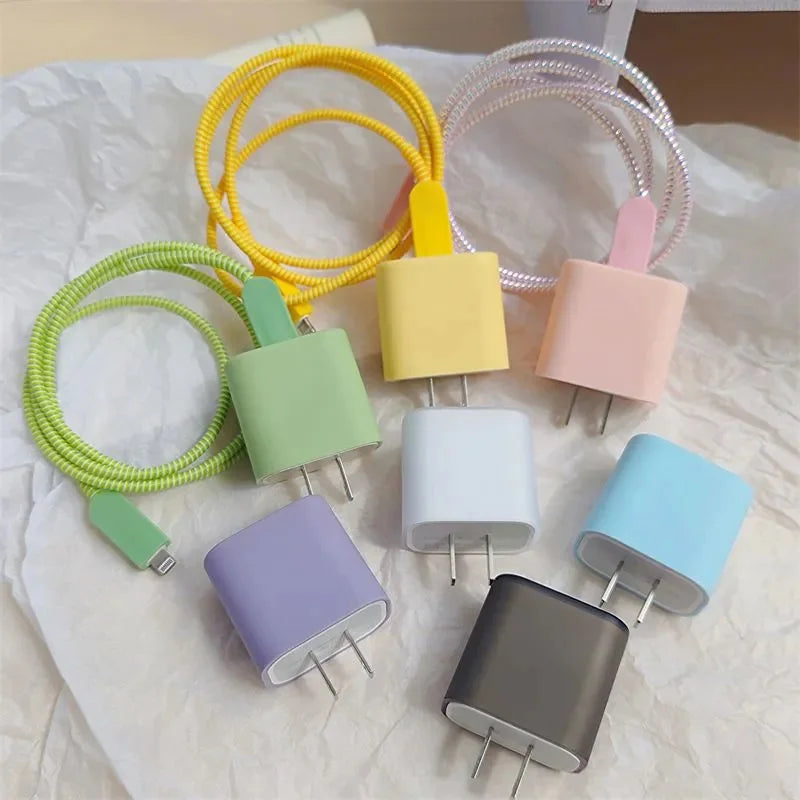 IPHONE - SILICONE CHARGER/DATA CABLE PROTECTOR KIT