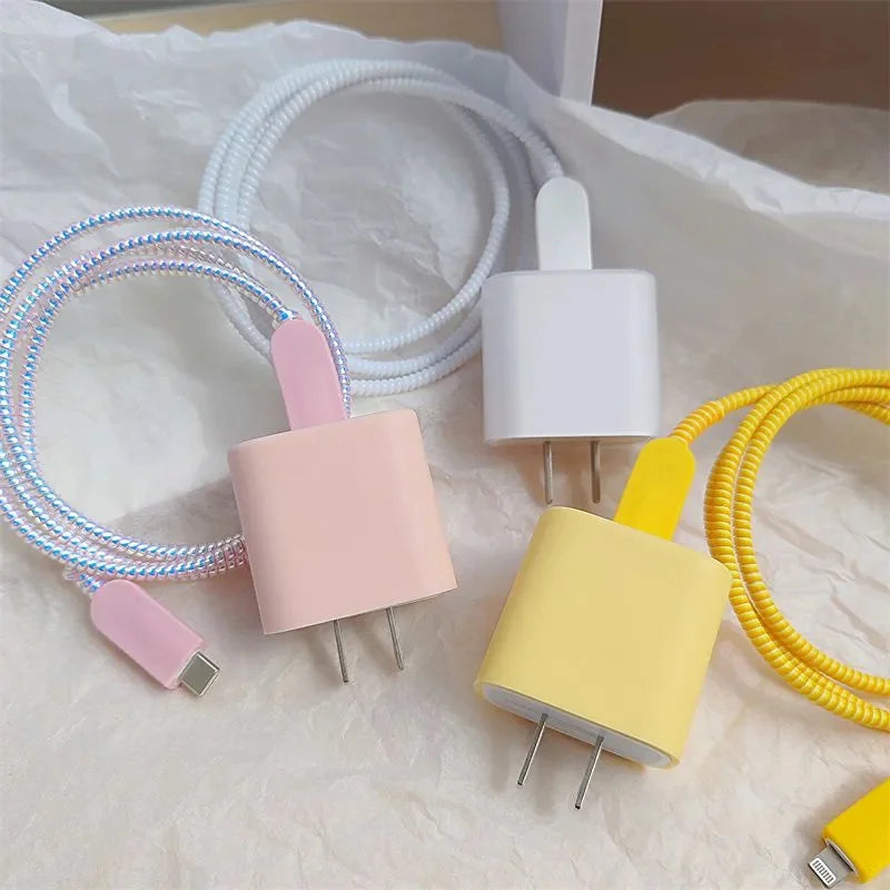 IPHONE - SILICONE CHARGER/DATA CABLE PROTECTOR KIT